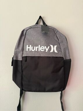 Hurley Gray and Black Logo Backpack